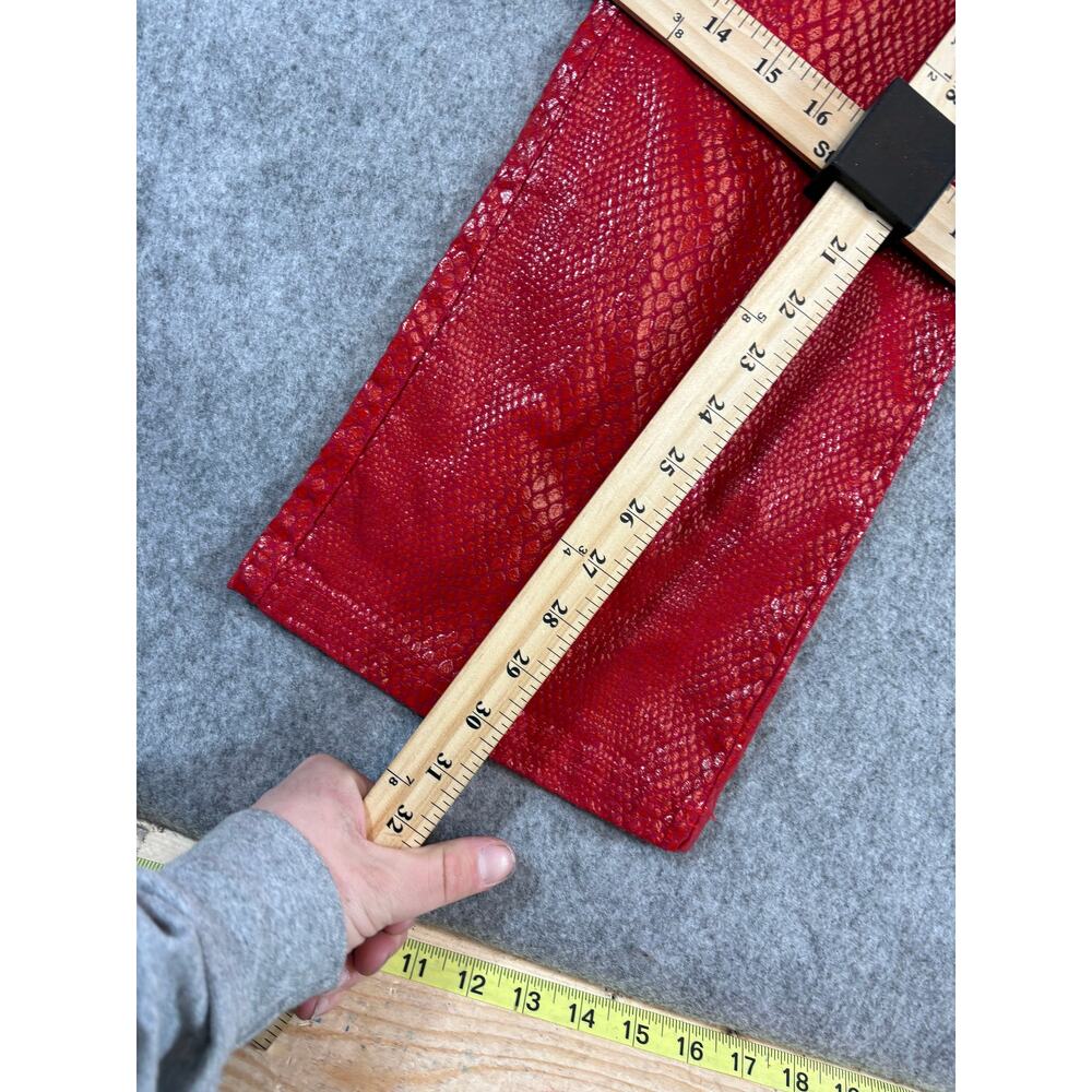 Y2K RVT Bootcut Pants Girls 9/10 Red Snakeskin Leather Bell Bottom Bratz NWT - Picture 4 of 9
